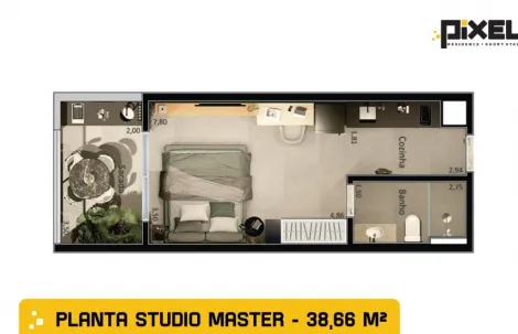 imagem 1 - Studio á venda com 1 quarto, 38 m² - Pixel Residence - Vila Monte Alegre. imagem 1 - Studio á venda com 1 quarto, 38 m² - Pixel Residence - Vila Monte Alegre.