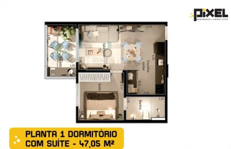 imagem 1 - Apartamento á venda com 1 quarto, 47 m² - Pixel Residence - Vila Monte Alegre. imagem 1 - Apartamento á venda com 1 quarto, 47 m² - Pixel Residence - Vila Monte Alegre.