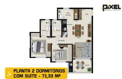 imagem 1 - Apartamento á venda com 2 quartos, 71 m² - Pixel Residence - Vila Monte Alegre. imagem 1 - Apartamento á venda com 2 quartos, 71 m² - Pixel Residence - Vila Monte Alegre.