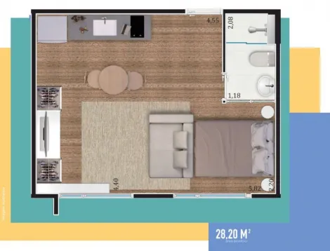imagem 2 - Flat à venda com 1 quarto, 27m² - Blend One Coliving - Jardim Nova Aliança Sul. imagem 2 - Flat à venda com 1 quarto, 27m² - Blend One Coliving - Jardim Nova Aliança Sul.