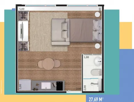 imagem 3 - Flat à venda com 1 quarto, 27m² - Blend One Coliving - Jardim Nova Aliança Sul. imagem 3 - Flat à venda com 1 quarto, 27m² - Blend One Coliving - Jardim Nova Aliança Sul.