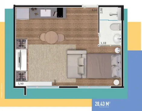 imagem 4 - Flat à venda com 1 quarto, 27m² - Blend One Coliving - Jardim Nova Aliança Sul. imagem 4 - Flat à venda com 1 quarto, 27m² - Blend One Coliving - Jardim Nova Aliança Sul.