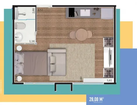 imagem 5 - Flat à venda com 1 quarto, 27m² - Blend One Coliving - Jardim Nova Aliança Sul. imagem 5 - Flat à venda com 1 quarto, 27m² - Blend One Coliving - Jardim Nova Aliança Sul.