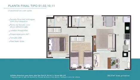 imagem 4 - Apartamento á venda com 2 quartos, 48 m² - Edifício Rimini - Bonfim Paulista. imagem 4 - Apartamento á venda com 2 quartos, 48 m² - Edifício Rimini - Bonfim Paulista.