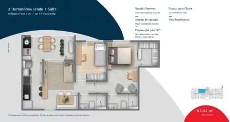 imagem 5 - Apartamento à venda com 2 quartos, 59 m² - Cidade de Sevilha - Quintas de São José imagem 5 - Apartamento à venda com 2 quartos, 59 m² - Cidade de Sevilha - Quintas de São José