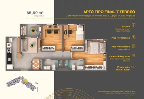 imagem 4 - Apartamento à venda com 2 quartos, 64 m² -  Condomínio Santa Marta - Bonfim Paulista. imagem 4 - Apartamento à venda com 2 quartos, 64 m² -  Condomínio Santa Marta - Bonfim Paulista.