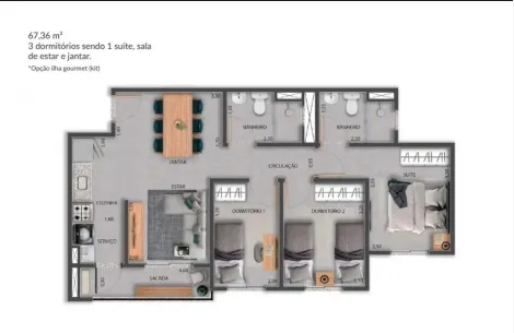 imagem 1 - Apartamento à venda com 3 quartos, 67m² - Triade Fiúsa Home Resort - Jardim Olhos D´Água I. imagem 1 - Apartamento à venda com 3 quartos, 67m² - Triade Fiúsa Home Resort - Jardim Olhos D´Água I.
