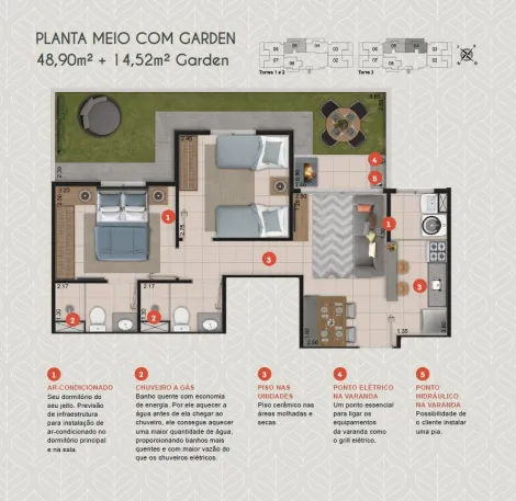 imagem 4 - Apartamento à venda com 2 quartos, 50m² - Reserva Botânico - City Ribeirão. imagem 4 - Apartamento à venda com 2 quartos, 50m² - Reserva Botânico - City Ribeirão.